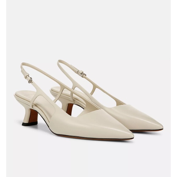 New Vince Bianca Leather Slingback Heel In Moonlight Sz 6 - Picture 1 of 13